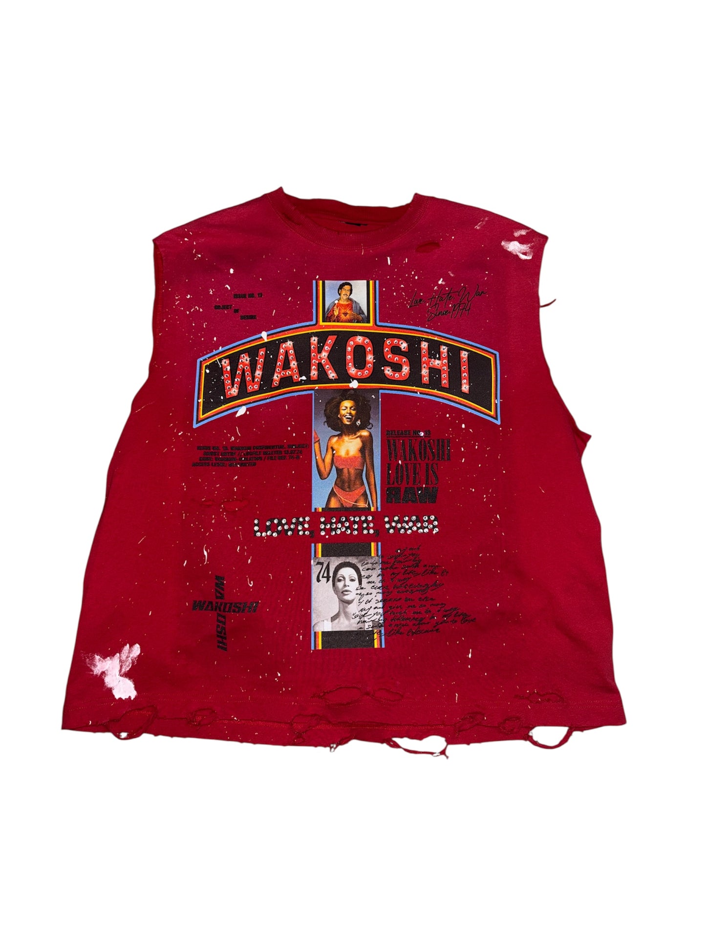 Distressed Wakoshi Cut Off Graphic T