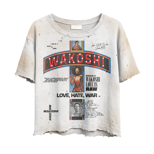 Rhinestone Vintage Wakoshi ‘Love, Hate, War’ T