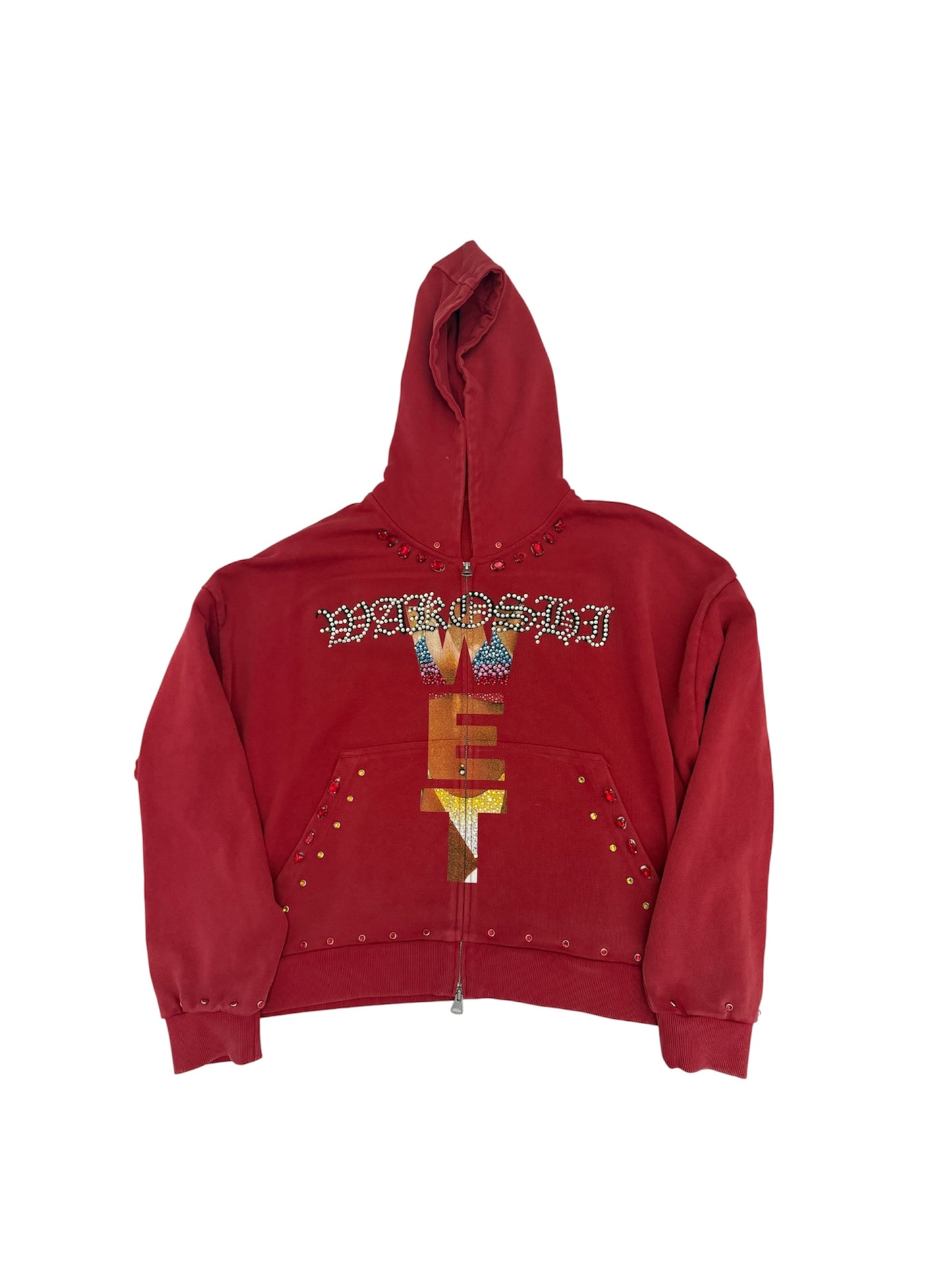 Red Wakoshi WET zip up hoodie