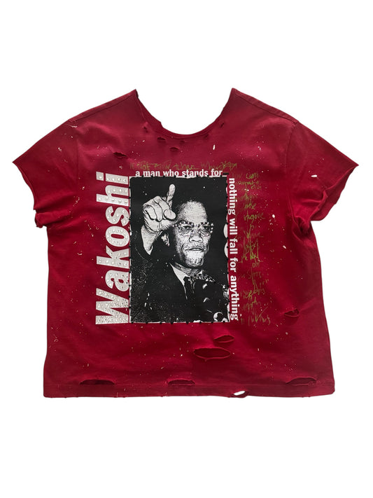 Malcom X Wakoshi Distressed Cut Off T